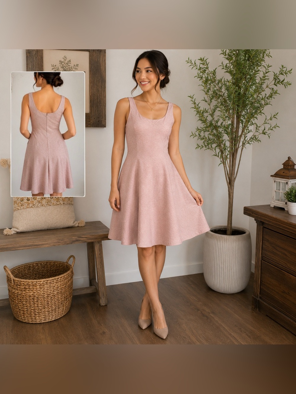 GUESS by Marciano Dusty Rose Fit & Flare Dress – XS